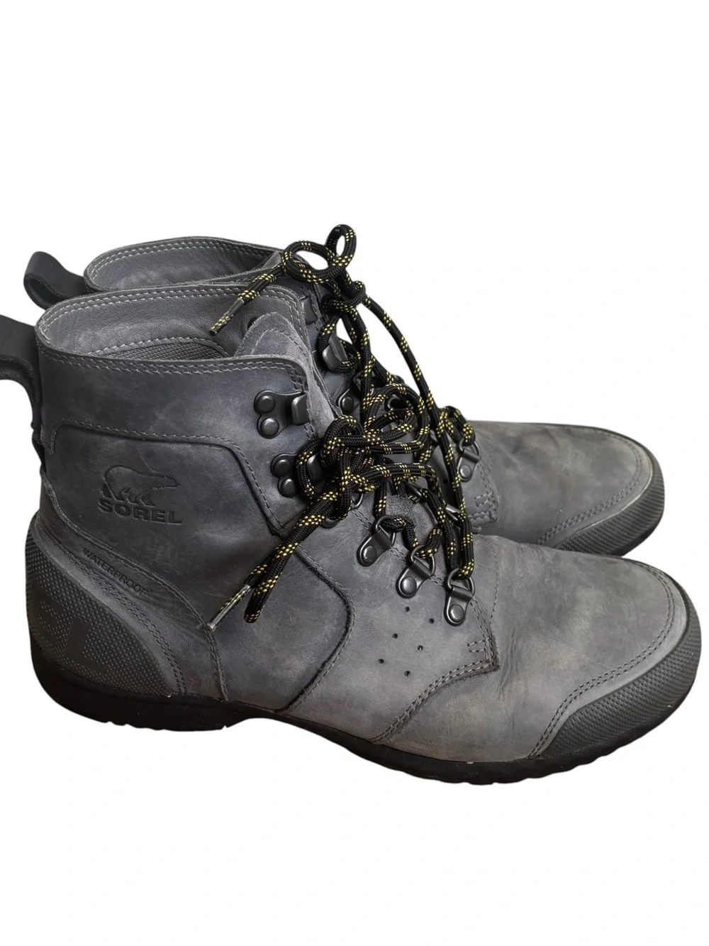 Sorel Ankeny Mid High Men's Gray Waterproof Lace-Up Leather Hiking Boots